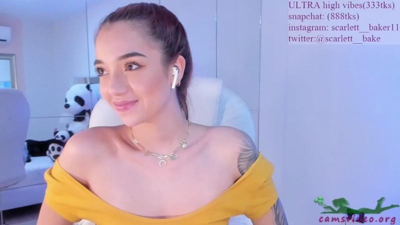 Splendiferous scarlett__baker humbly strip tee-shirt and readily wind up beautiful wide boobs at cam